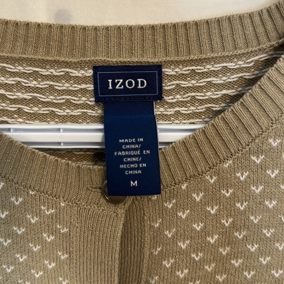Izod Tan Cardigan Size Medium - Picture 3 of 4